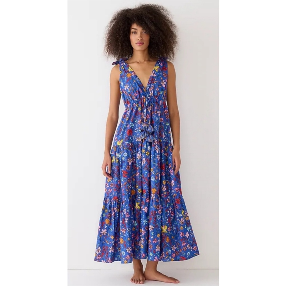 Dauphinette X J.Crew Tie-Shoulder Maxi Cover-Up Dress NWT